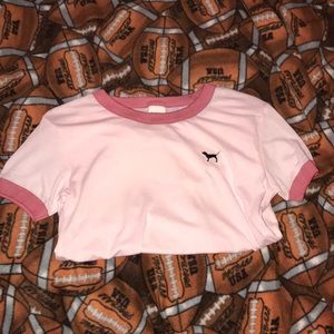 PINK ringer crew top